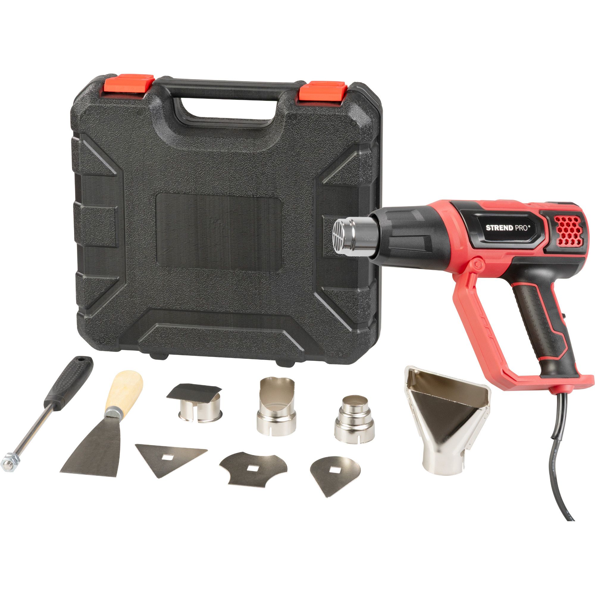 Horkovzdušná pistole 2000W, LCD displej, sada v kufru, STREND PRO HG203