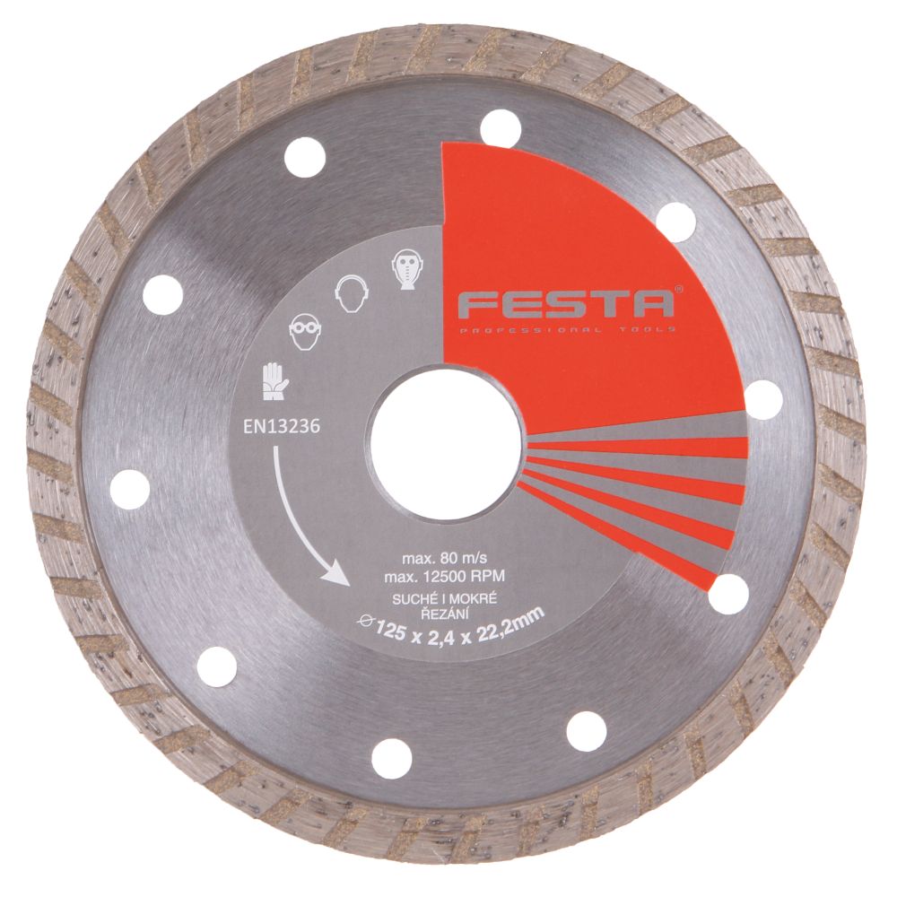 Kotouč diamantový, TURBO, 125mm, 22,2mm, FESTA