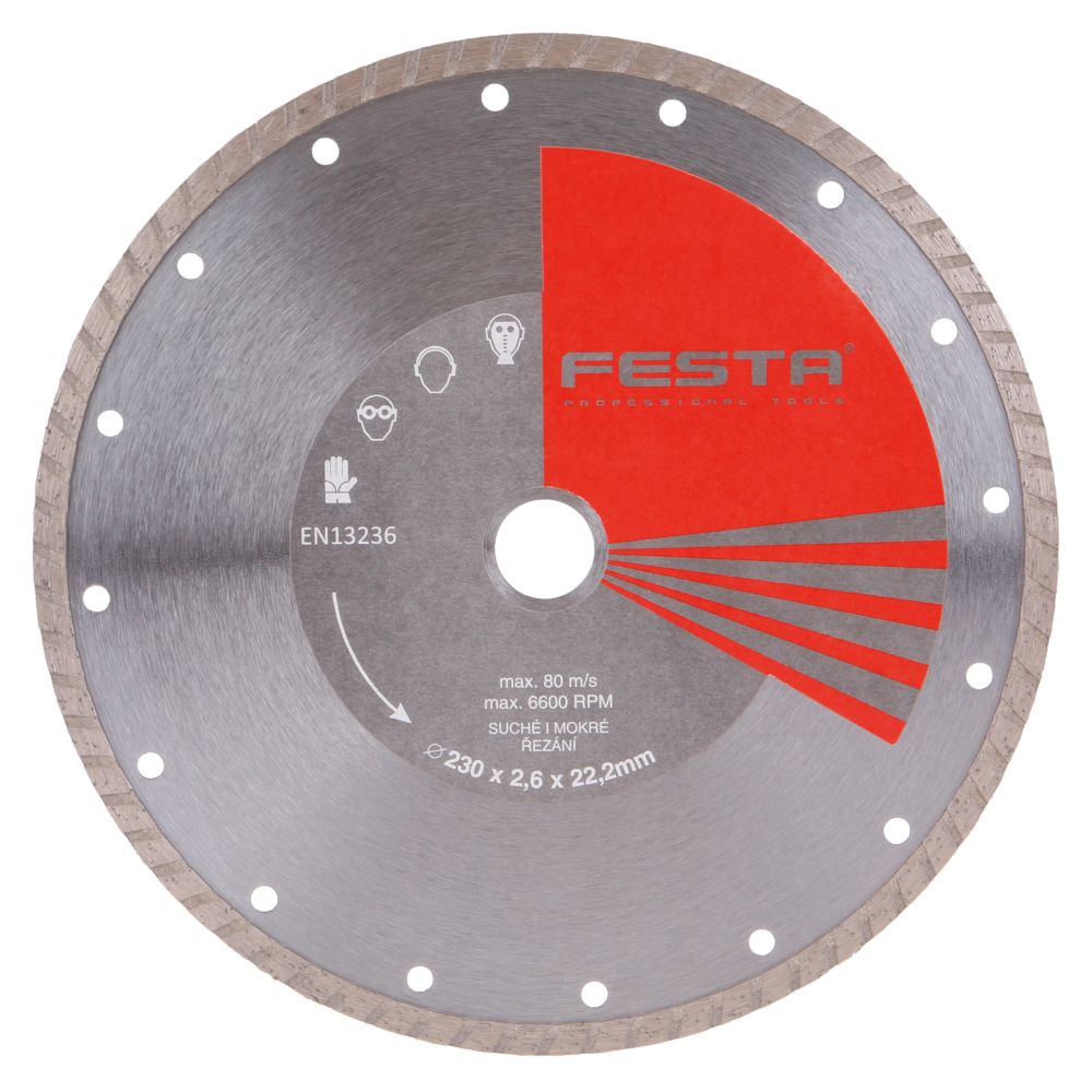 Kotouč diamantový, TURBO, 230mm, 22,2mm, FESTA