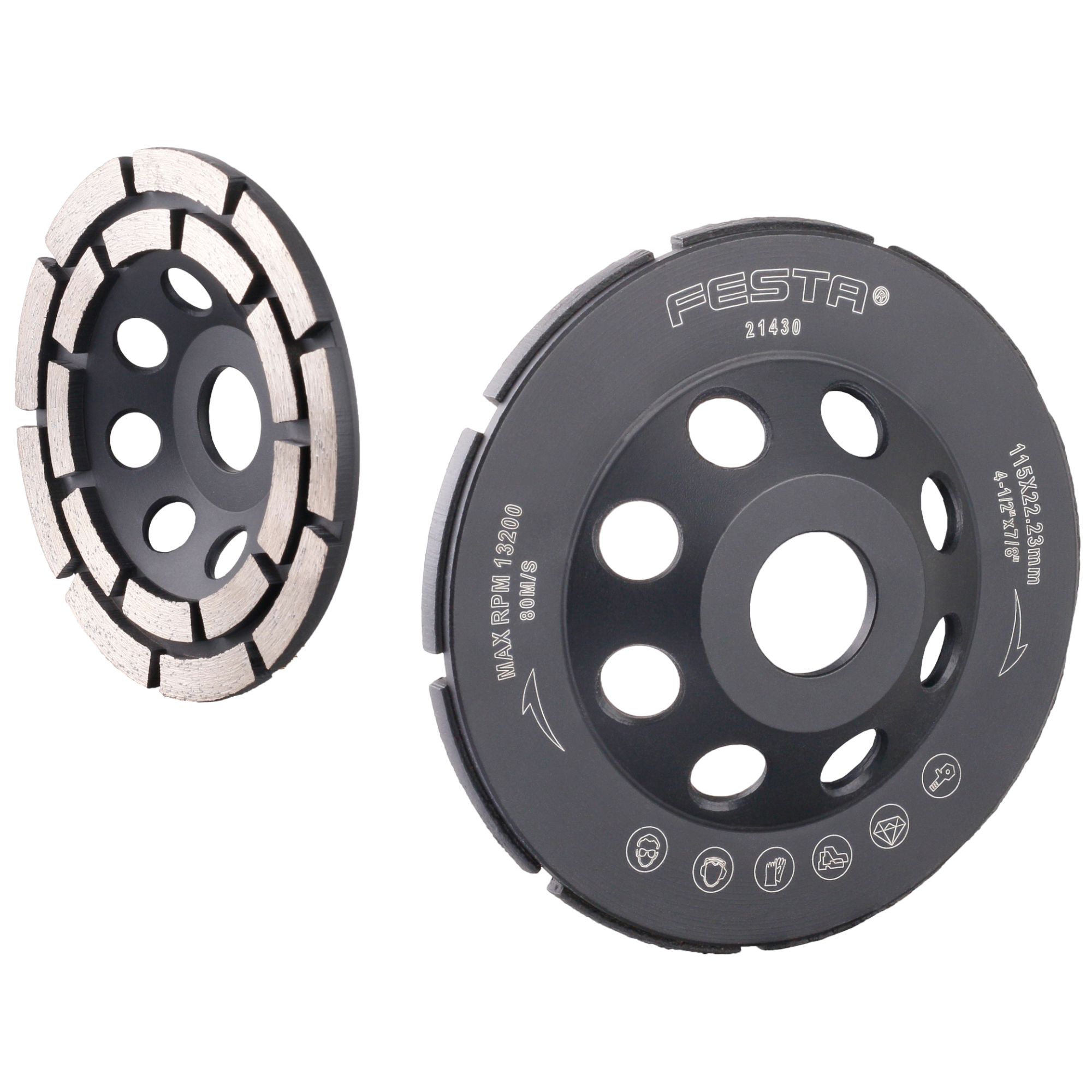 Kotouč diamantový brusný, dvouřadý, 115mm, 22,2mm, FESTA