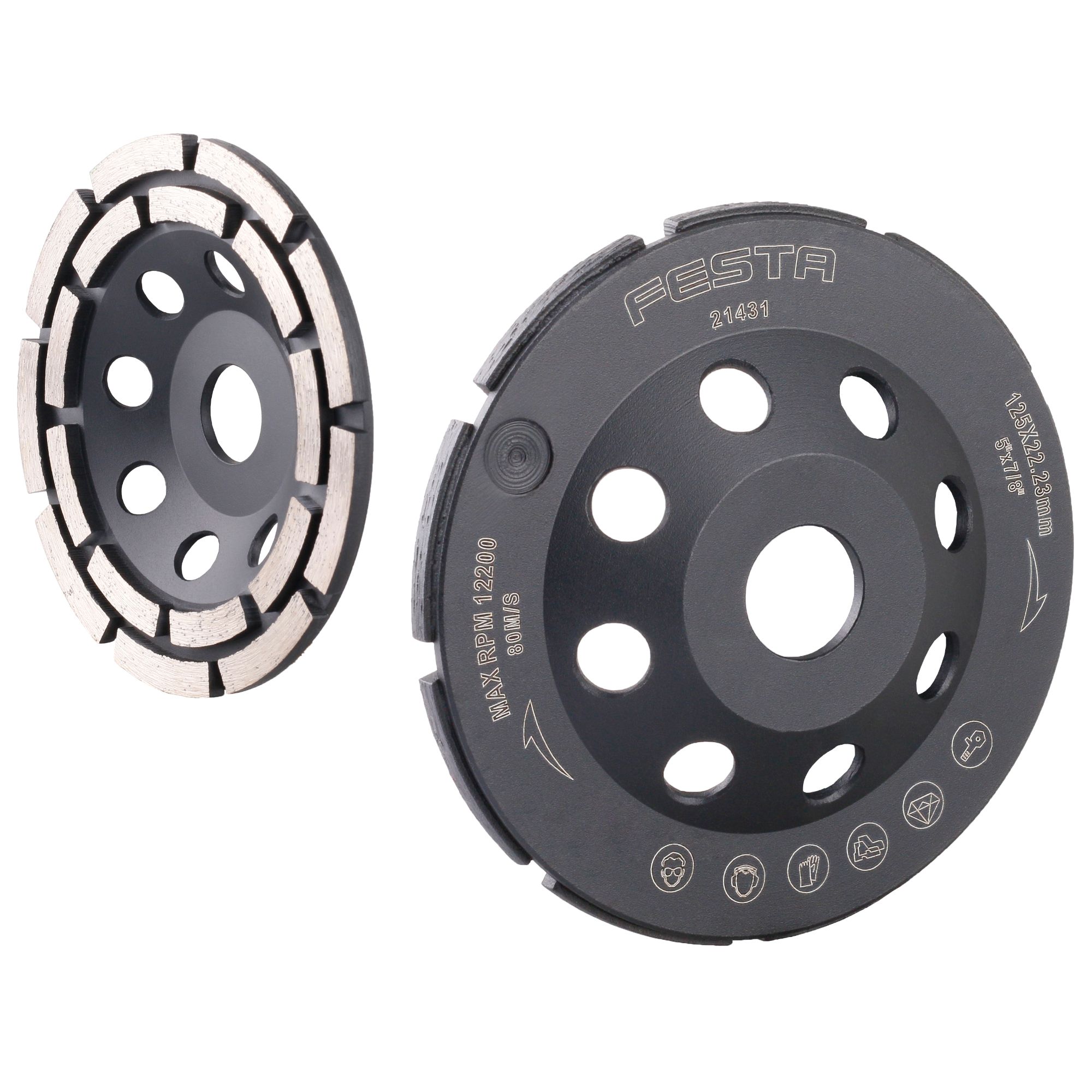 Kotouč diamantový brusný, dvouřadý, 125mm, 22,2mm, FESTA