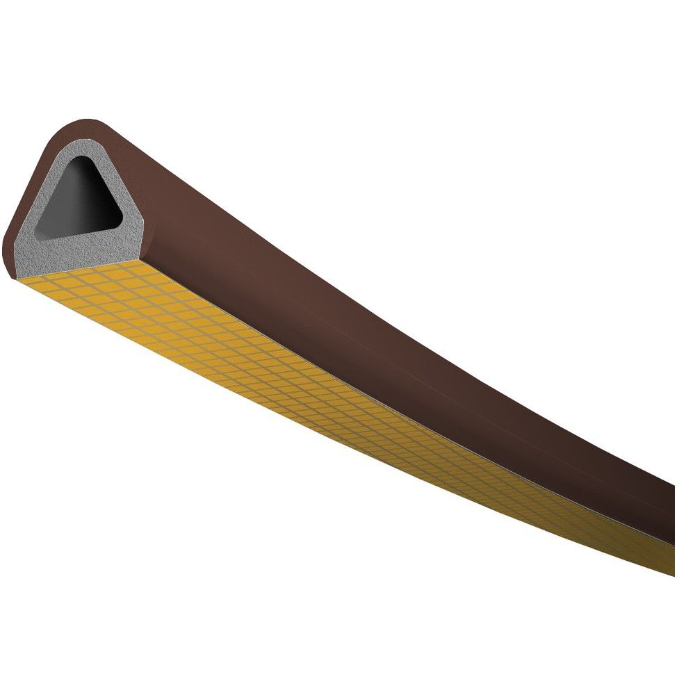 Těsnění okenní samolepicí, profil D, 9×8mm, hnědé, 2×3m, TRELLEBORG