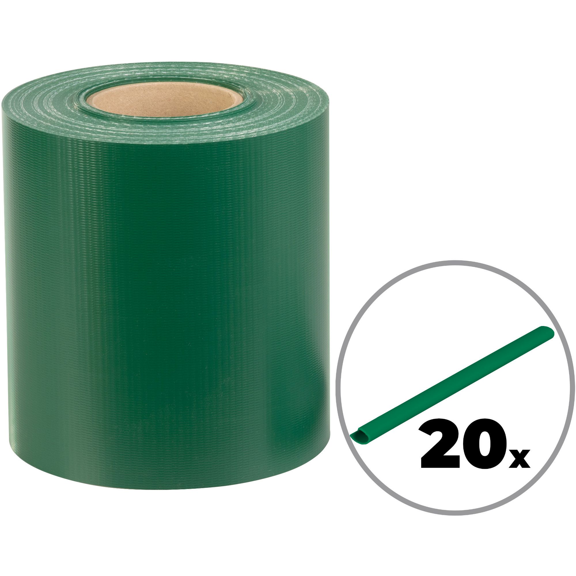 Stínící páska na plot 190mm × 26m – PVC (1050 g/m2), zelená RAL 6005, STREND PRO EUROSTANDARD