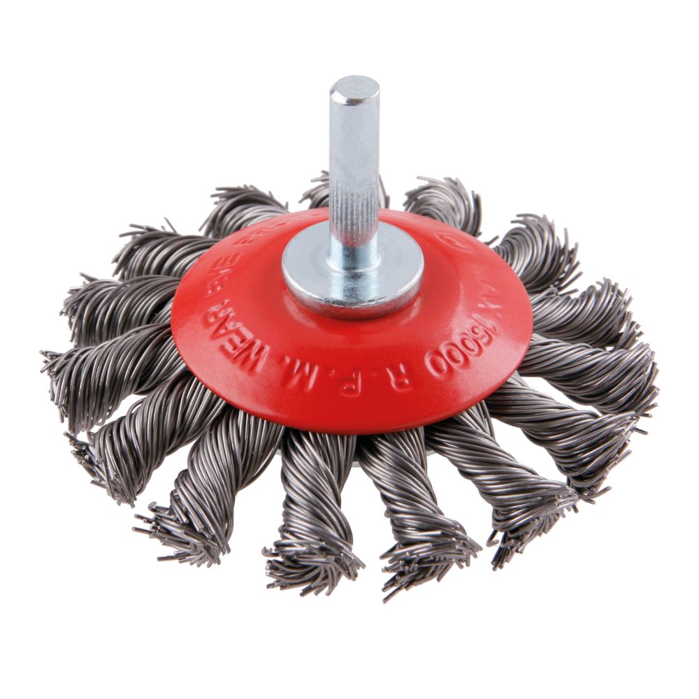 Kartáč rotační miskový, 75mm, copy, stopka, FESTA