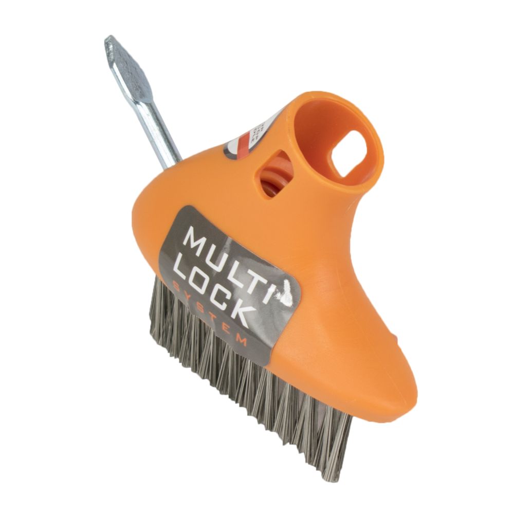 Ocelový kartáč na dlažbu, systém MULTI-Lock, bez násady, STREND PRO