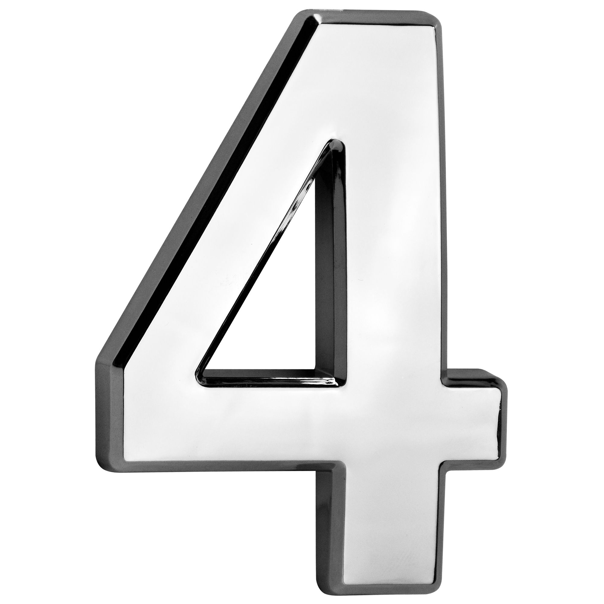 Číslo domovní, ´4´, 10cm, stříbrné, s lepící páskou, ABS, MagicHome