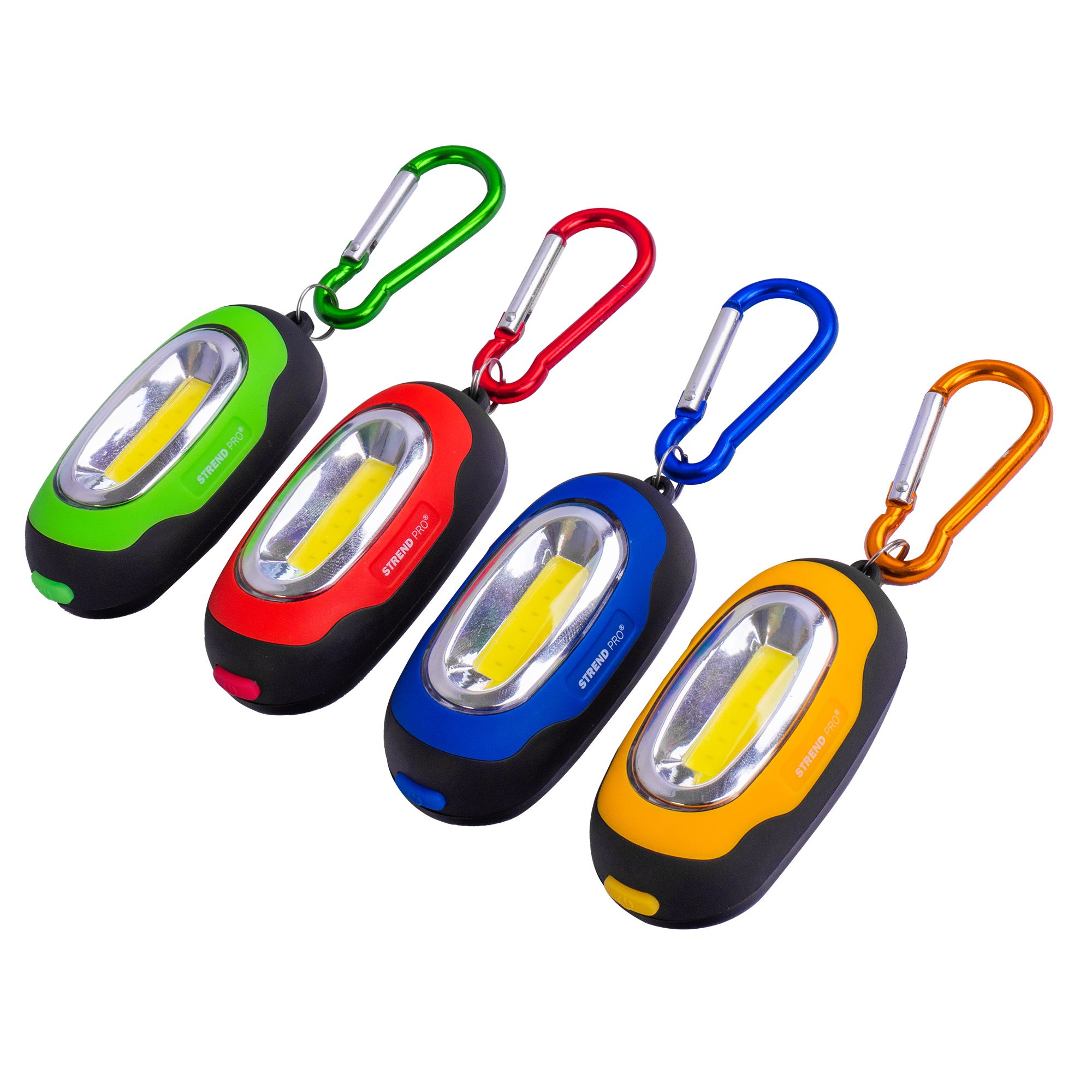 Svítilna LED, 1W COB, 20lm, přívěšek s karabinou, mix barev, STREND PRO