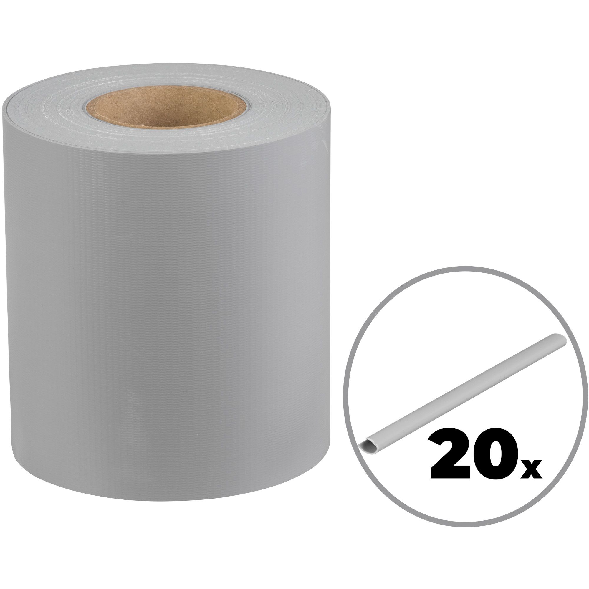 Stínící páska na plot 190mm × 26m – PVC (1050 g/m2), šedá RAL 7040, STREND PRO EUROSTANDARD