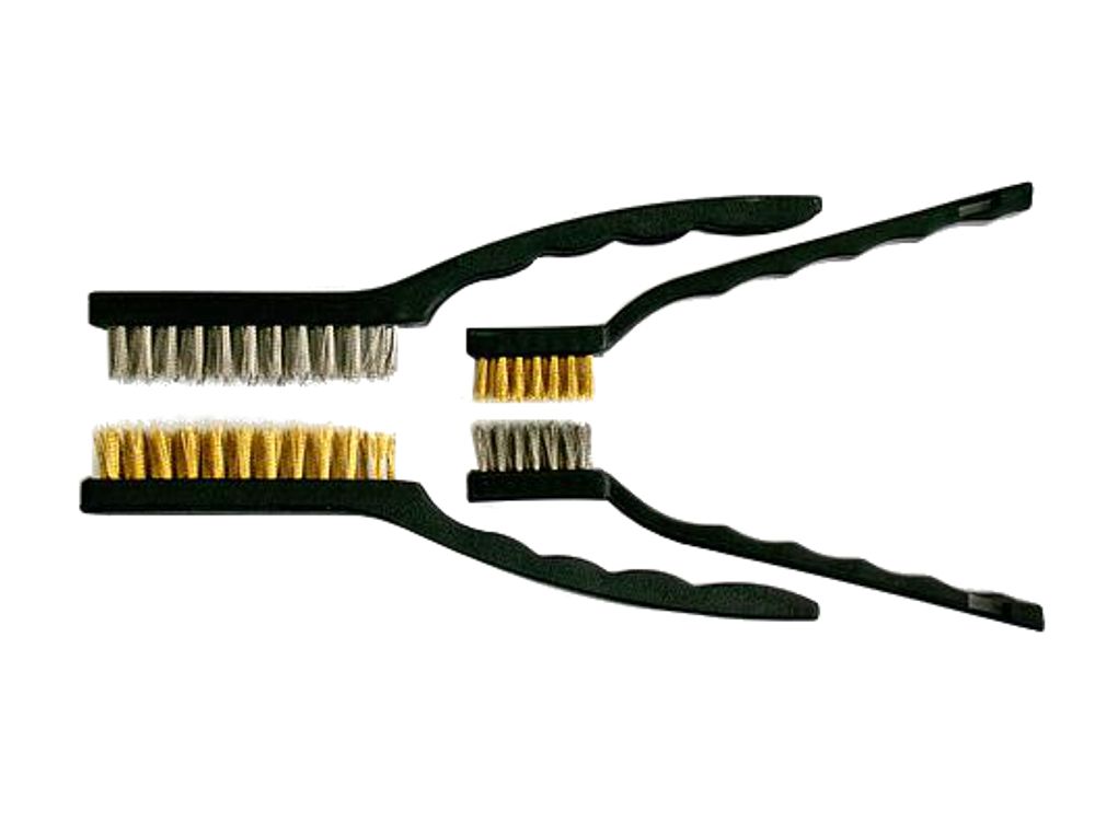 Kartáč ocelový, sada 4ks, 2x17,5cm, 2x22,5cm, ocel-mosaz, STREND PRO