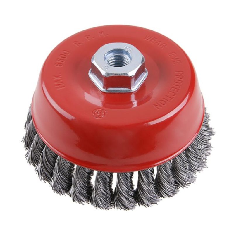 Kartáč rotační hrnkový, 125mm, copy, M14, FESTA