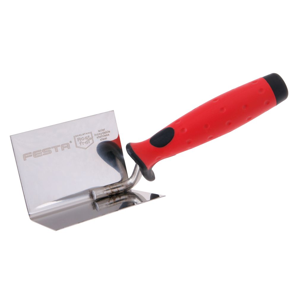 Zednická lžíce koutová, nerez, gum. rukojeť, FESTA