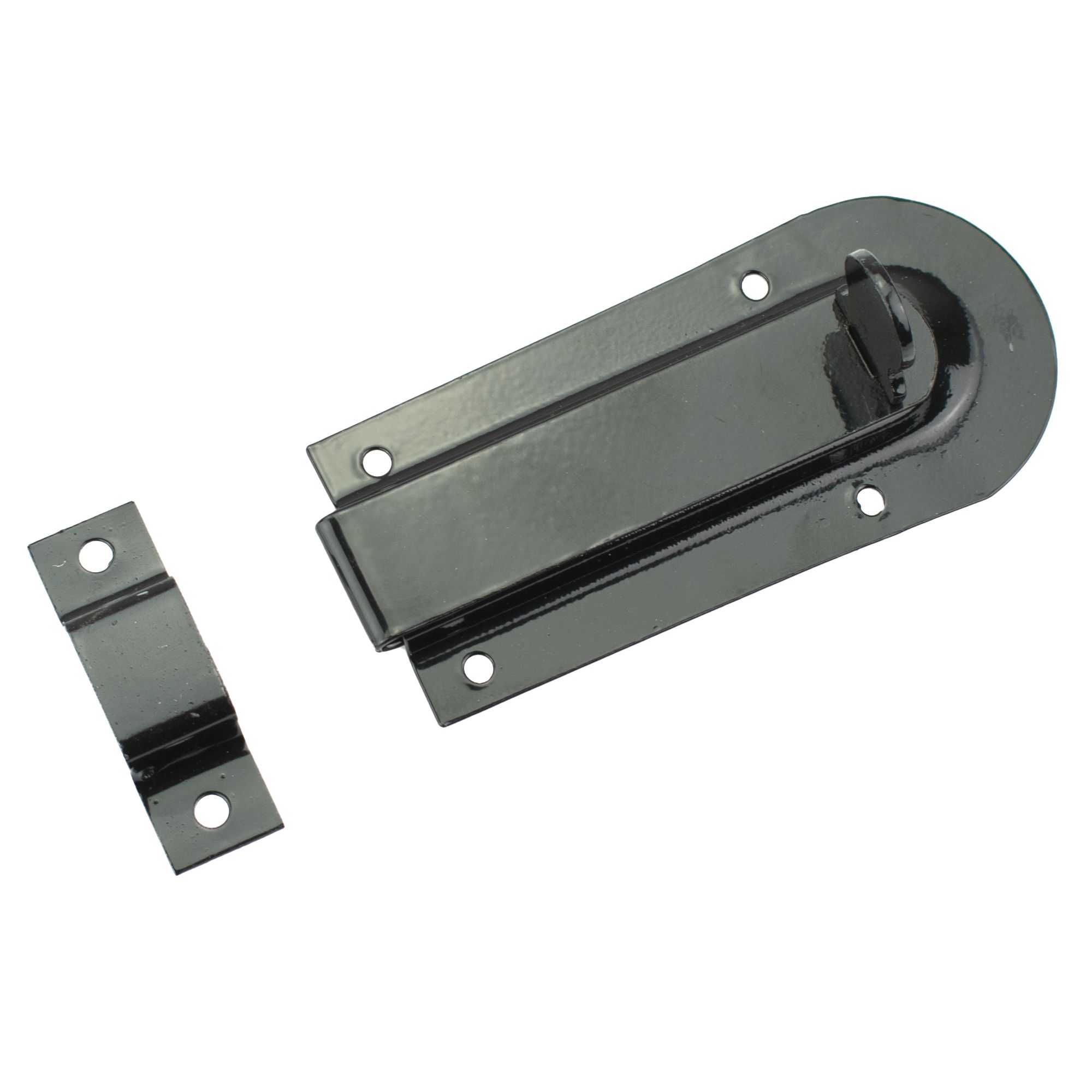 Zástrč dveřní, plochá, 100mm, černá