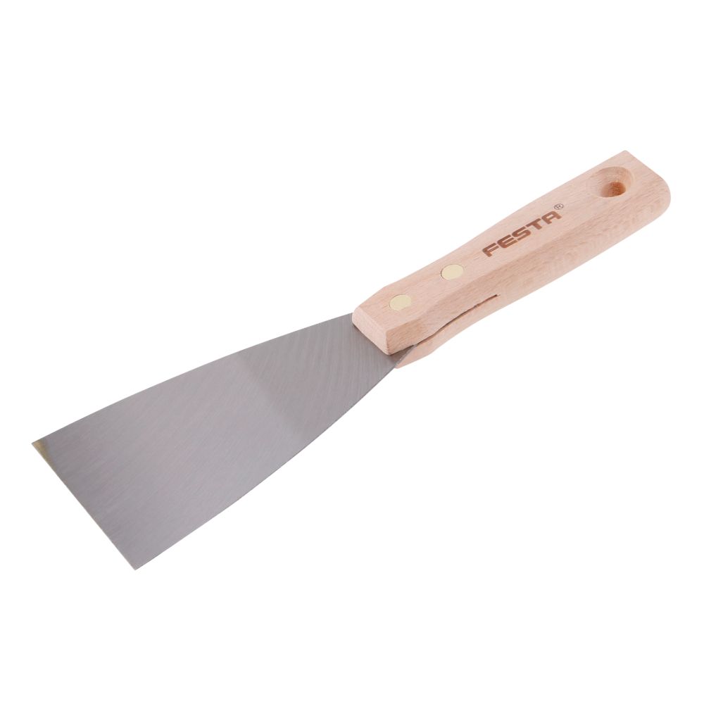 Špachtle ocelová, 70mm, dřevěná rukojeť, FESTA