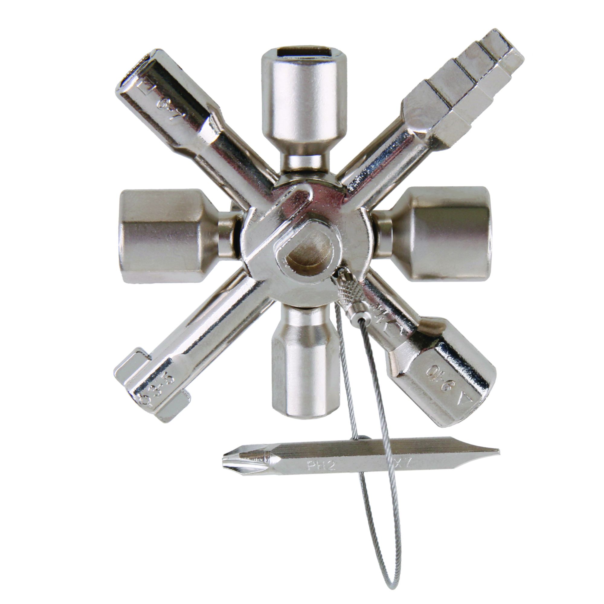 Klíč univerzální na rozvodné skříně, trojdílný, STREND PRO UNIKEY-DB1