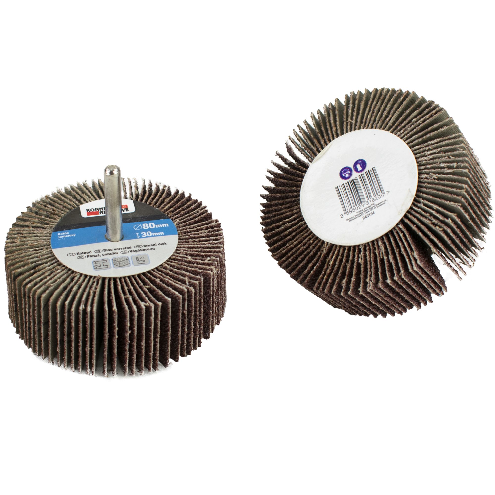 Kotouč lamelový stopkový, 80 x 30mm, P 40, KONNER