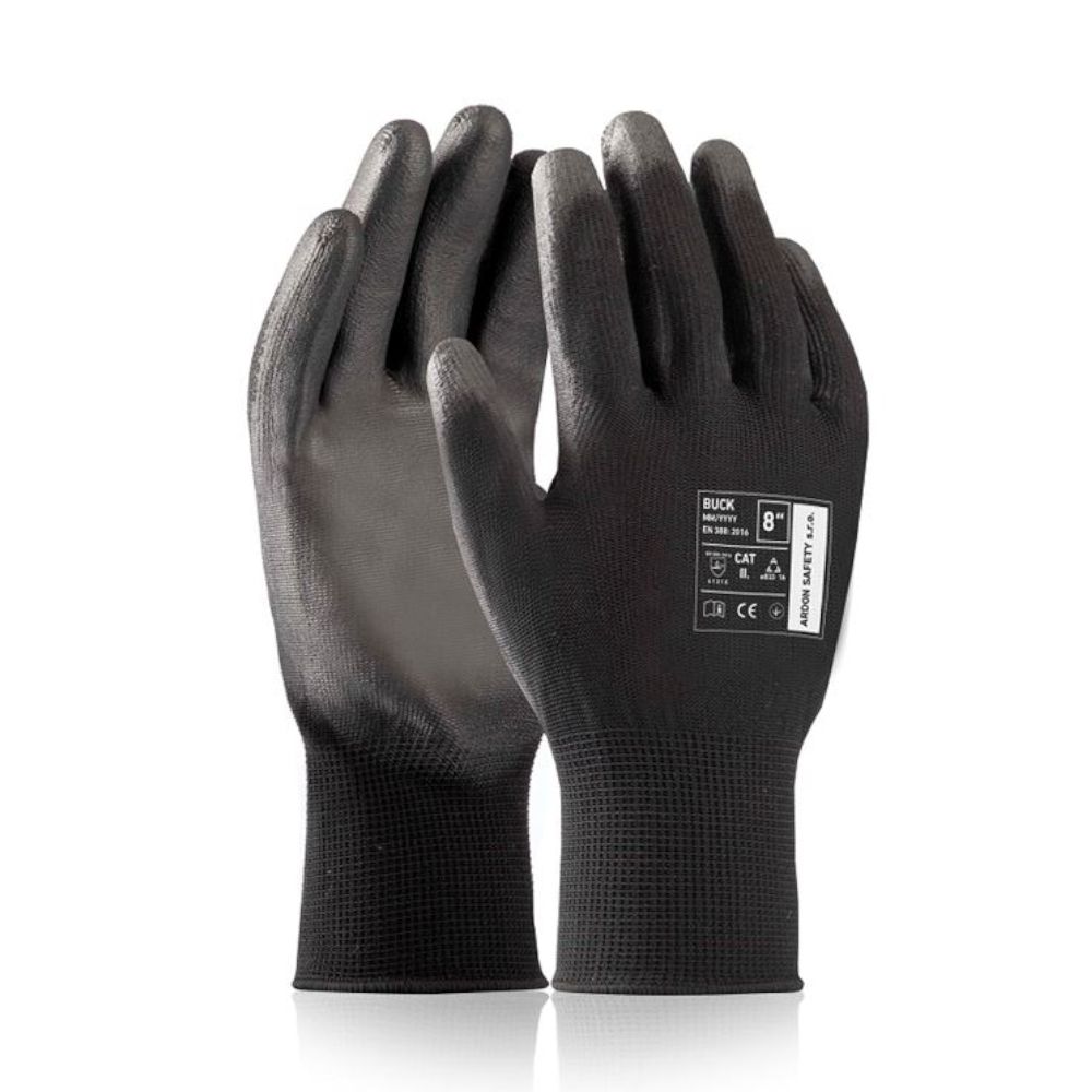 Rukavice pologumové, BUCK BLACK, 11" (XXL), ARDON
