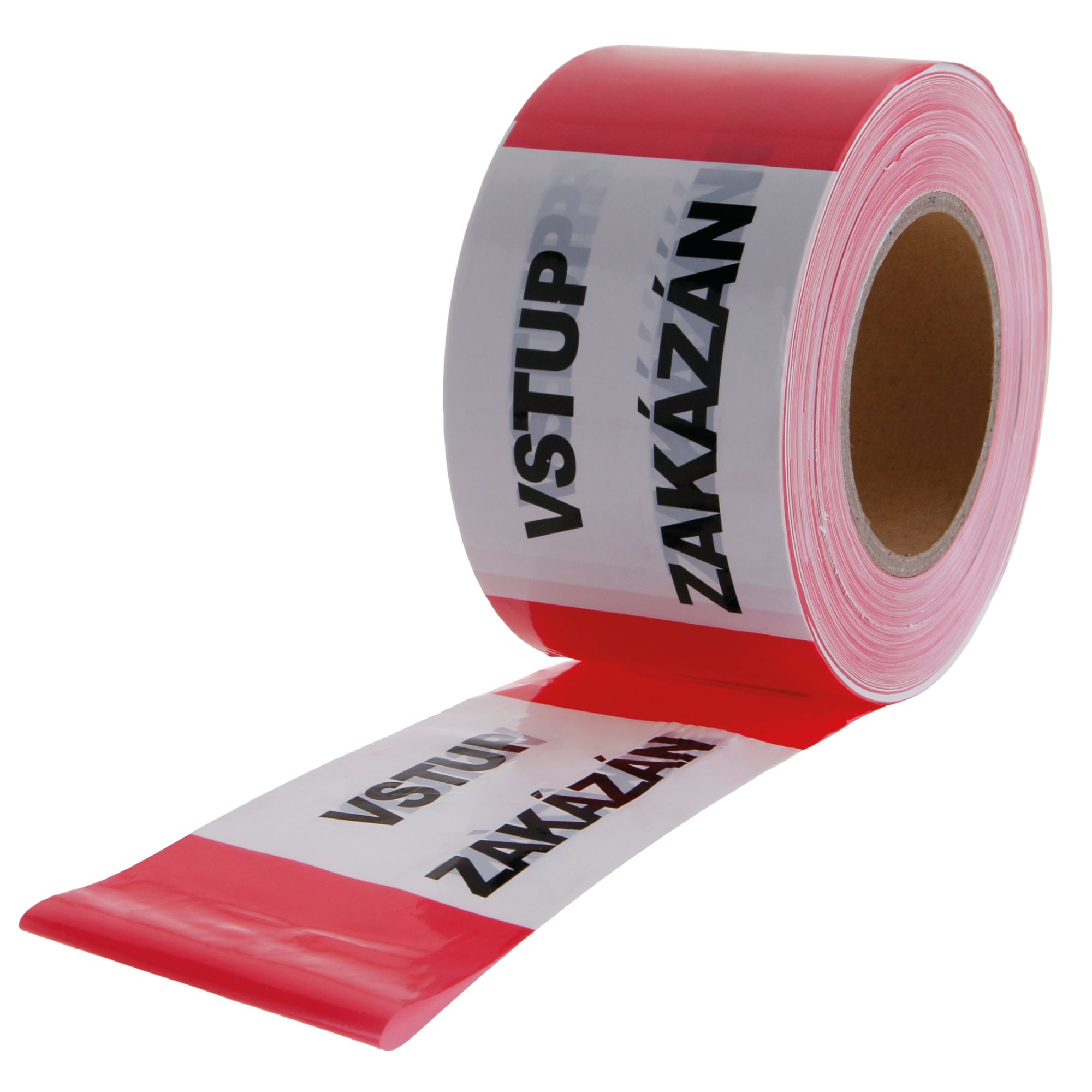 Páska varovací, červenobílá, 80mmx250m, VSTUP ZAKÁZÁN