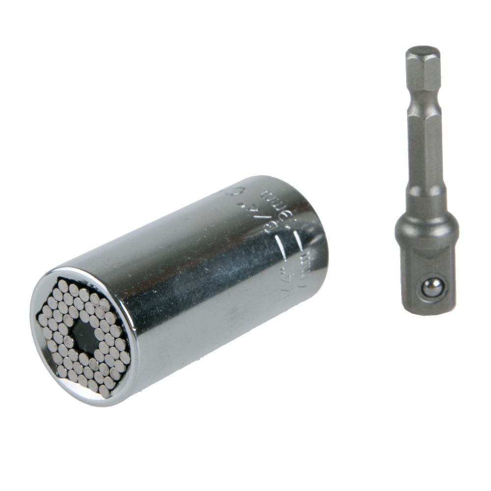 Hlavice nástrčná univerzální 7–19mm, 3/8" s adaptérem 1/4", CrV