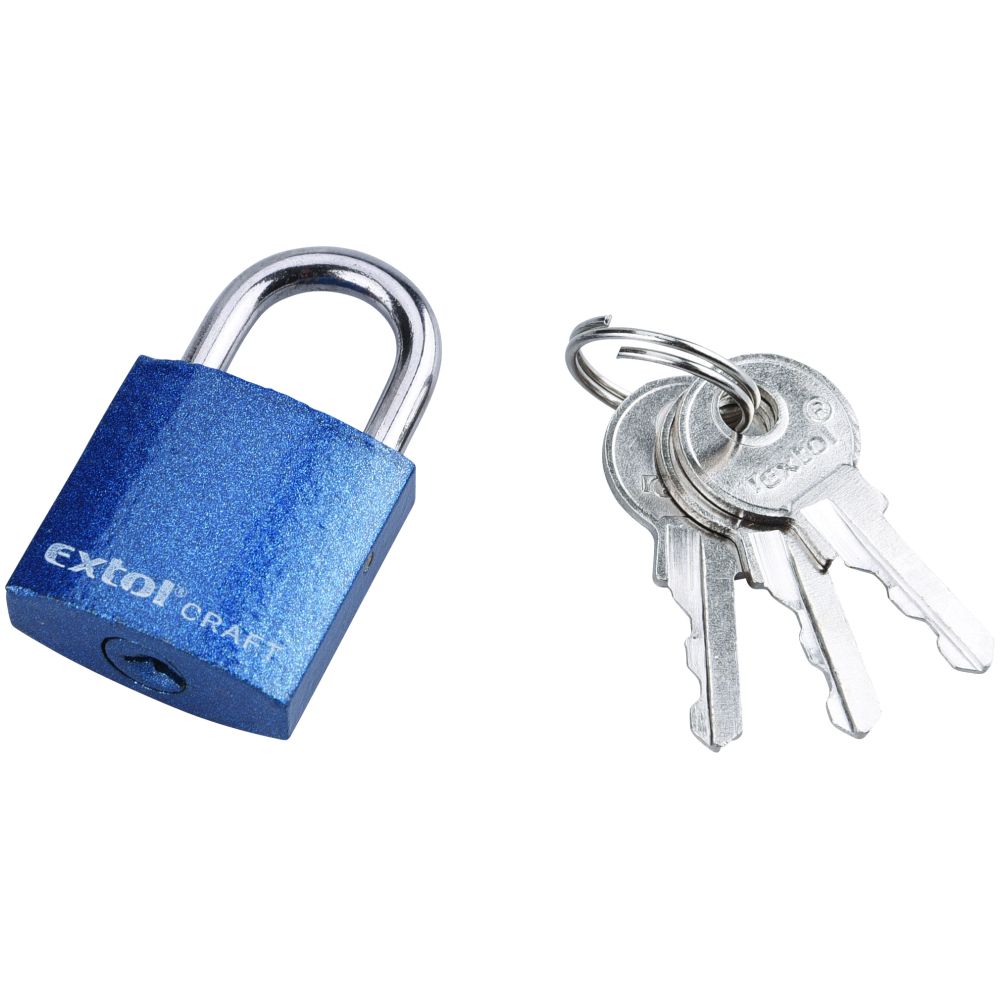 Zámek visací, litina, 25mm, barevný, 3 kl., EXTOL CRAFT