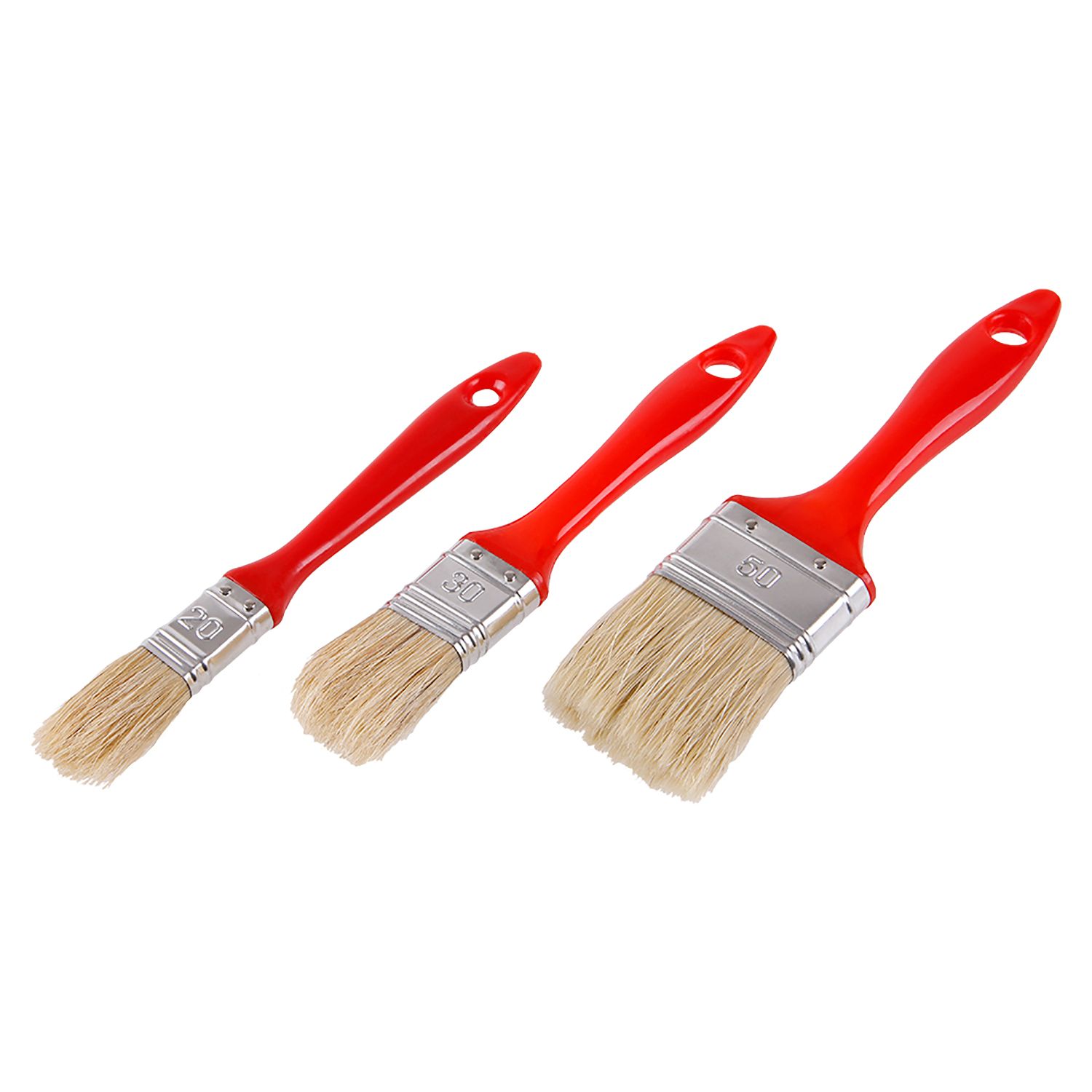 Štětce ploché, 20, 30, 50mm, sada 3ks, s plastovou rukojetí