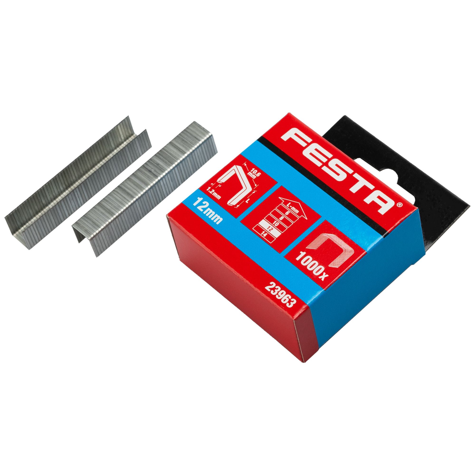 Spony 10,6 x 1,2mm, 12mm, balení 1000ks, typ 140, FESTA