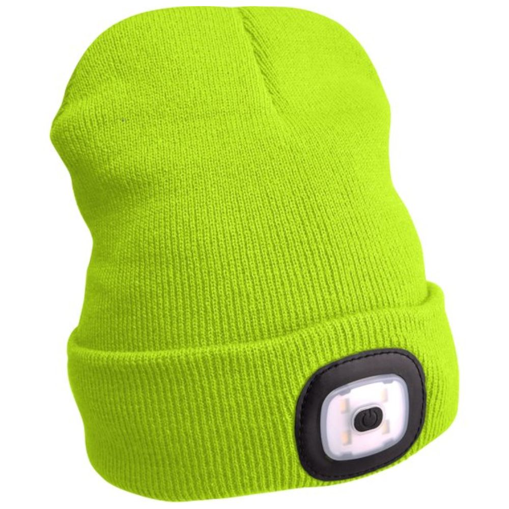 Čepice s LED čelovkou, 4x45lm, USB nabíjecí, UNI, fluorescentní žlutá, EXTOL LIGHT