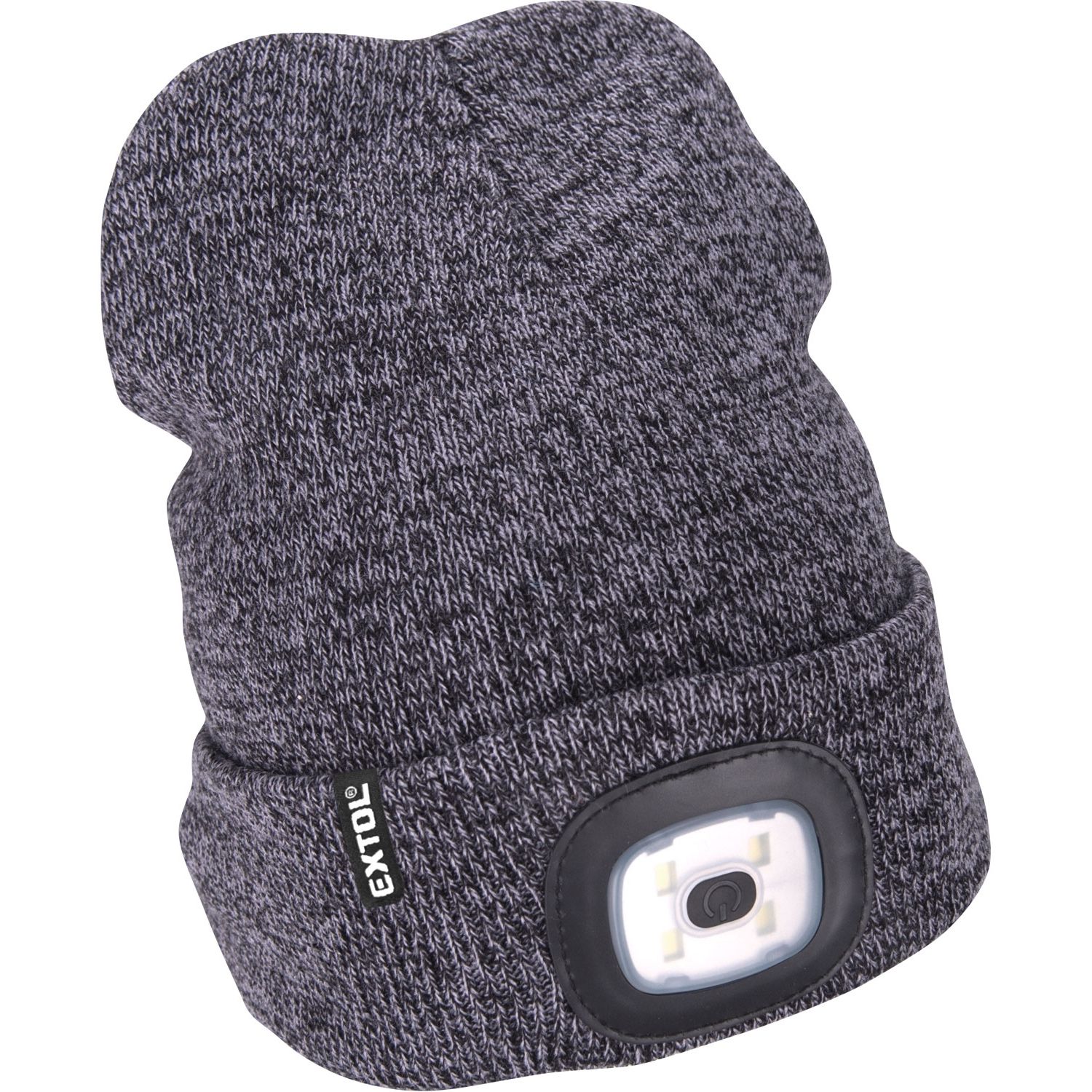 Čepice s LED čelovkou, 4x45lm, USB nabíjecí, UNI, šedá/černá, EXTOL LIGHT