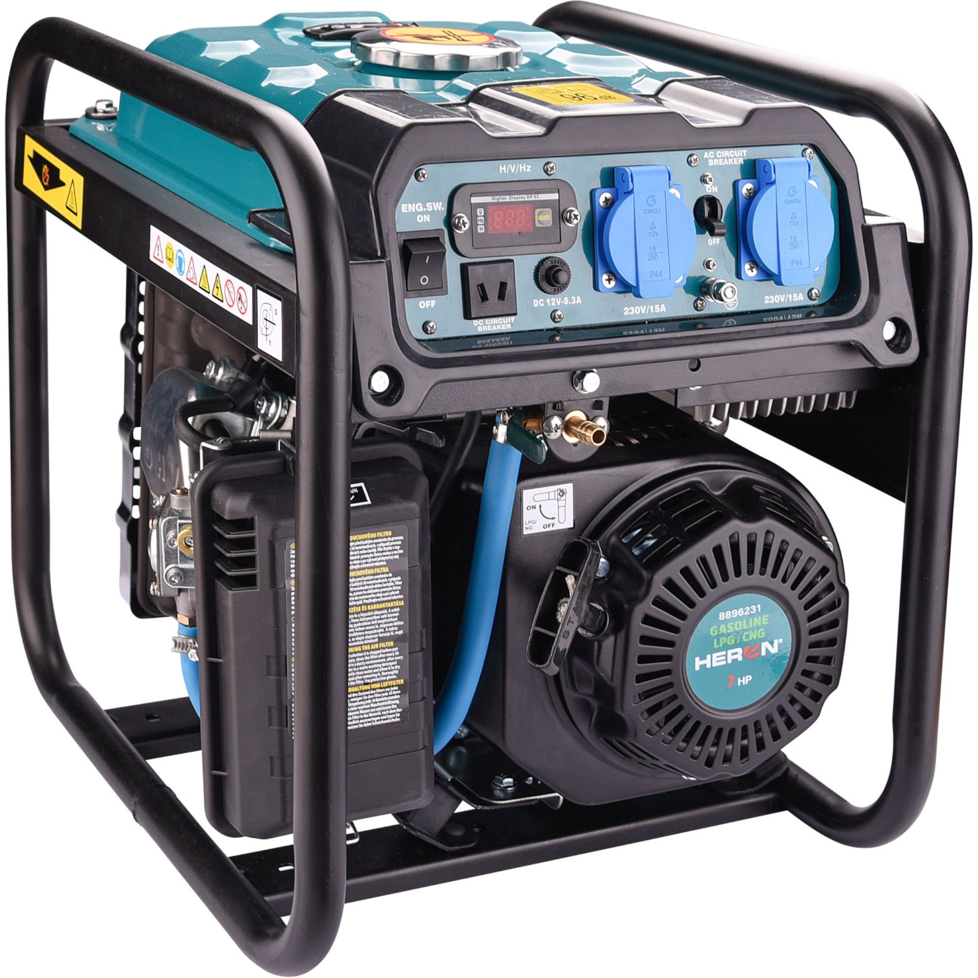 Elektrocentrála digitální invertorová (benzín/LPG/NG), 3,7kw / 7HP, 230V, HERON