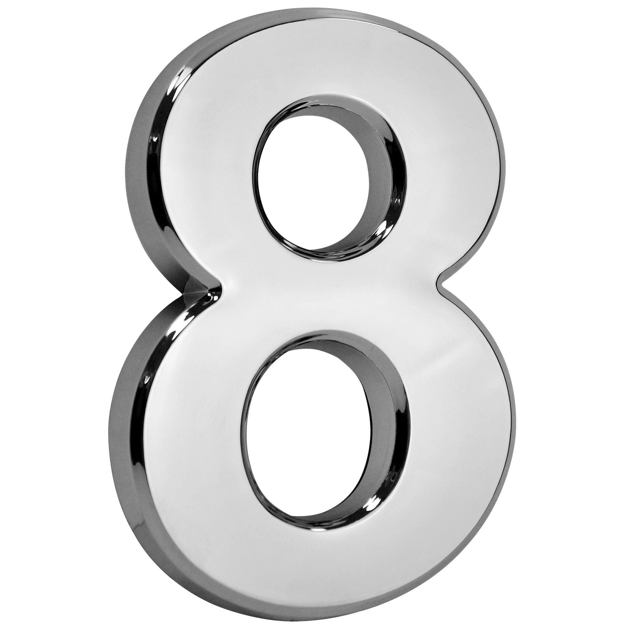 Číslo domovní, ´8´, 10cm, stříbrné, s lepící páskou, ABS, MagicHome