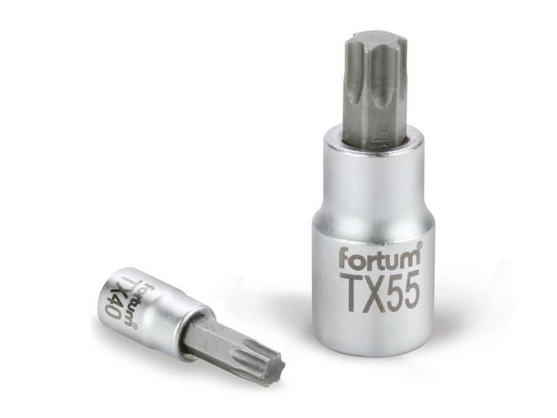 Gola hlavice 1/2", TORX zástrčná, T45, CrV, FORTUM