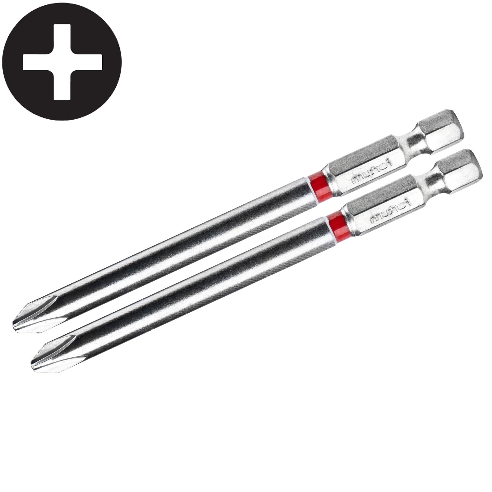 Bit prodloužený, PH 2, 90mm, sada 2ks, FORTUM