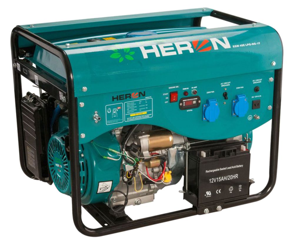 Elektrocentrála (benzín/LPG/NG), 5,5kW / 13HP, 230V, el. start, HERON