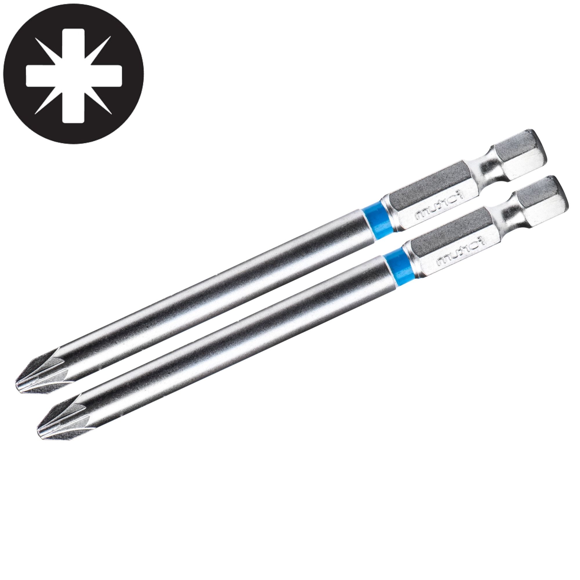 Bit prodloužený, PZ 2, 90mm, sada 2ks, FORTUM