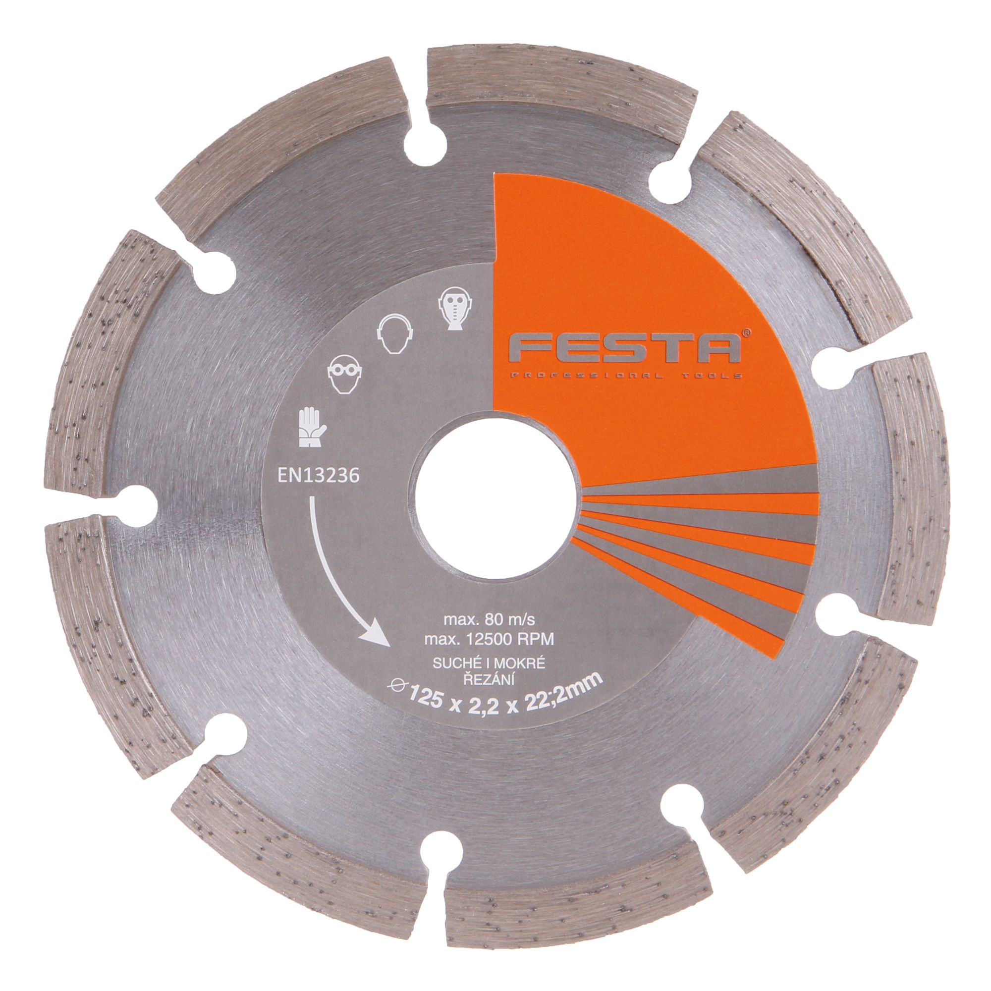 Kotouč diamantový, segmentový, 125mm, 22,2mm, FESTA