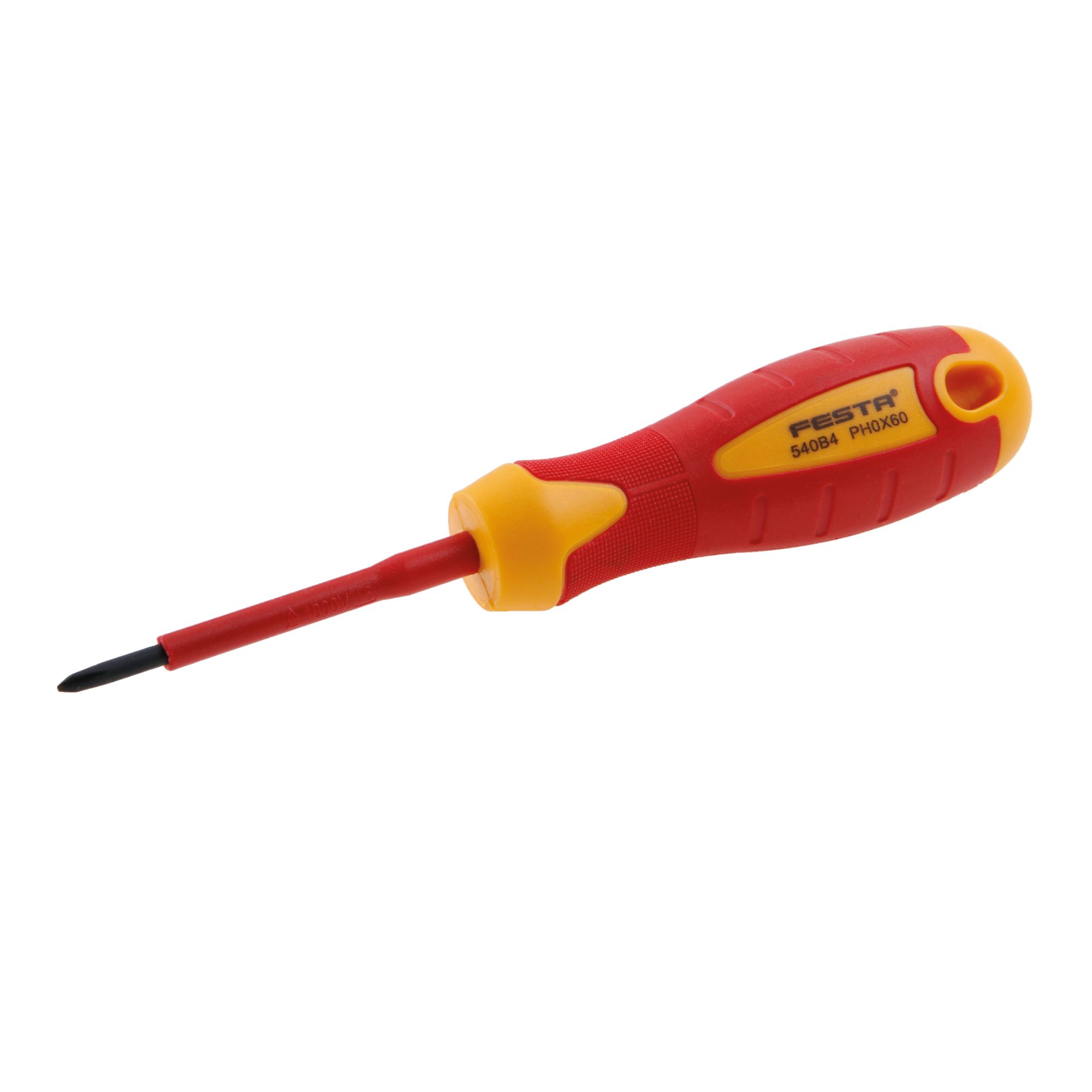 Šroubovák elektro křížový, PH0×60mm, CrV, VDE 1000V, FESTA
