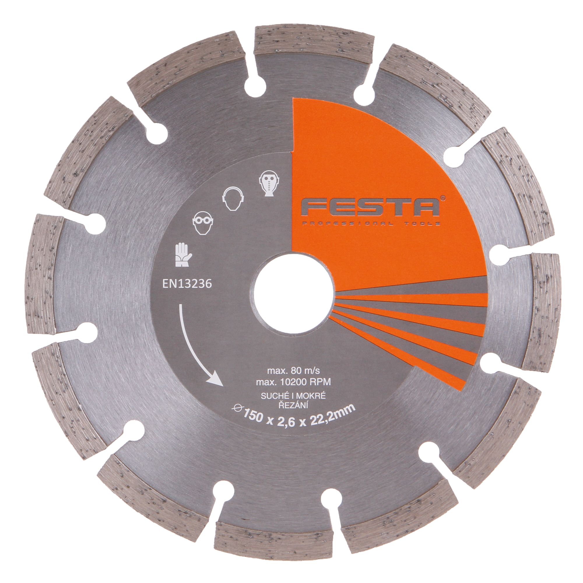 Kotouč diamantový, segmentový, 150mm, 22,2mm, FESTA