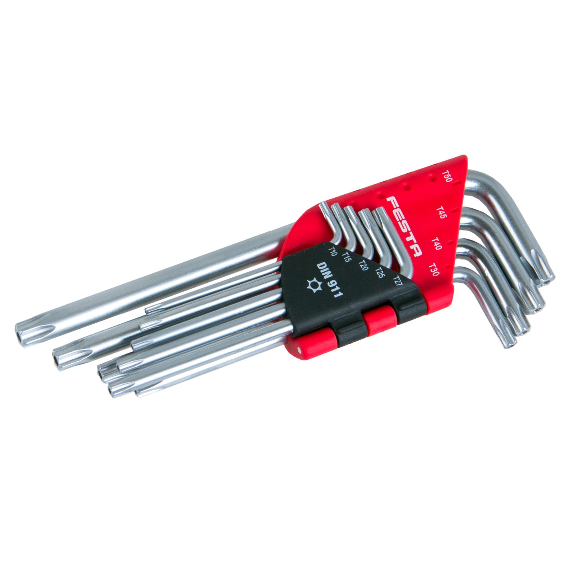 Sada TORX klíčů L, T10–T50, 9ks, CrV, FESTA