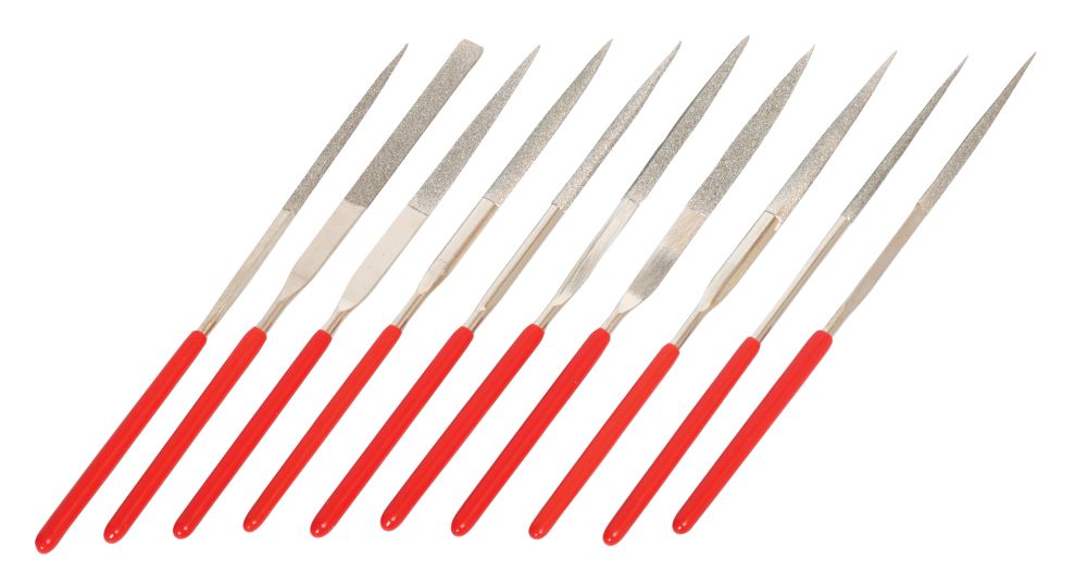 Pilníky na kov jehlové, diamantové, sada 10ks, FESTA