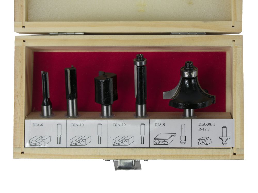 Sada fréz do dřeva, tvarové, SK plátky, 5ks, stopka 8mm