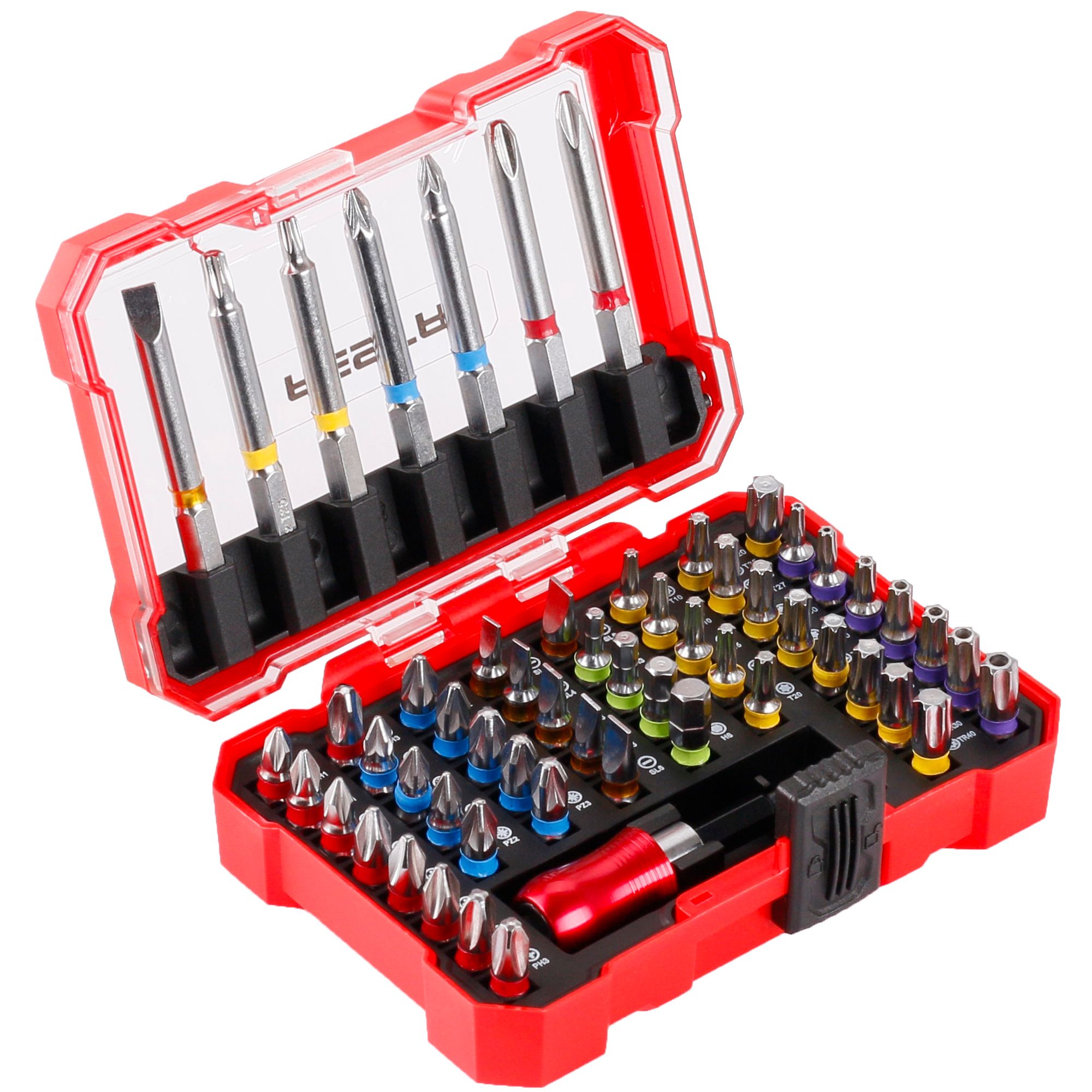 Sada bitů s magnet. držákem, 56ks, CrV S2, FESTA