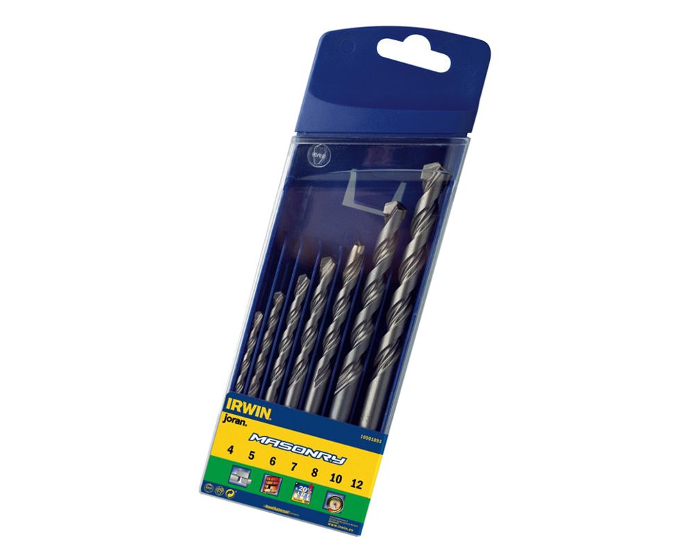Vrtáky do betonu, 4-12mm, válcová stopka, sada 7ks, IRWIN Masonry