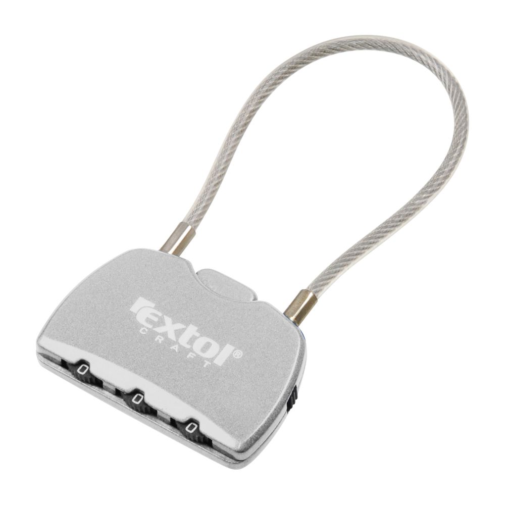 Zámek visací kombinační, trojmíst. kód, lanko 150mm, EXTOL CRAFT