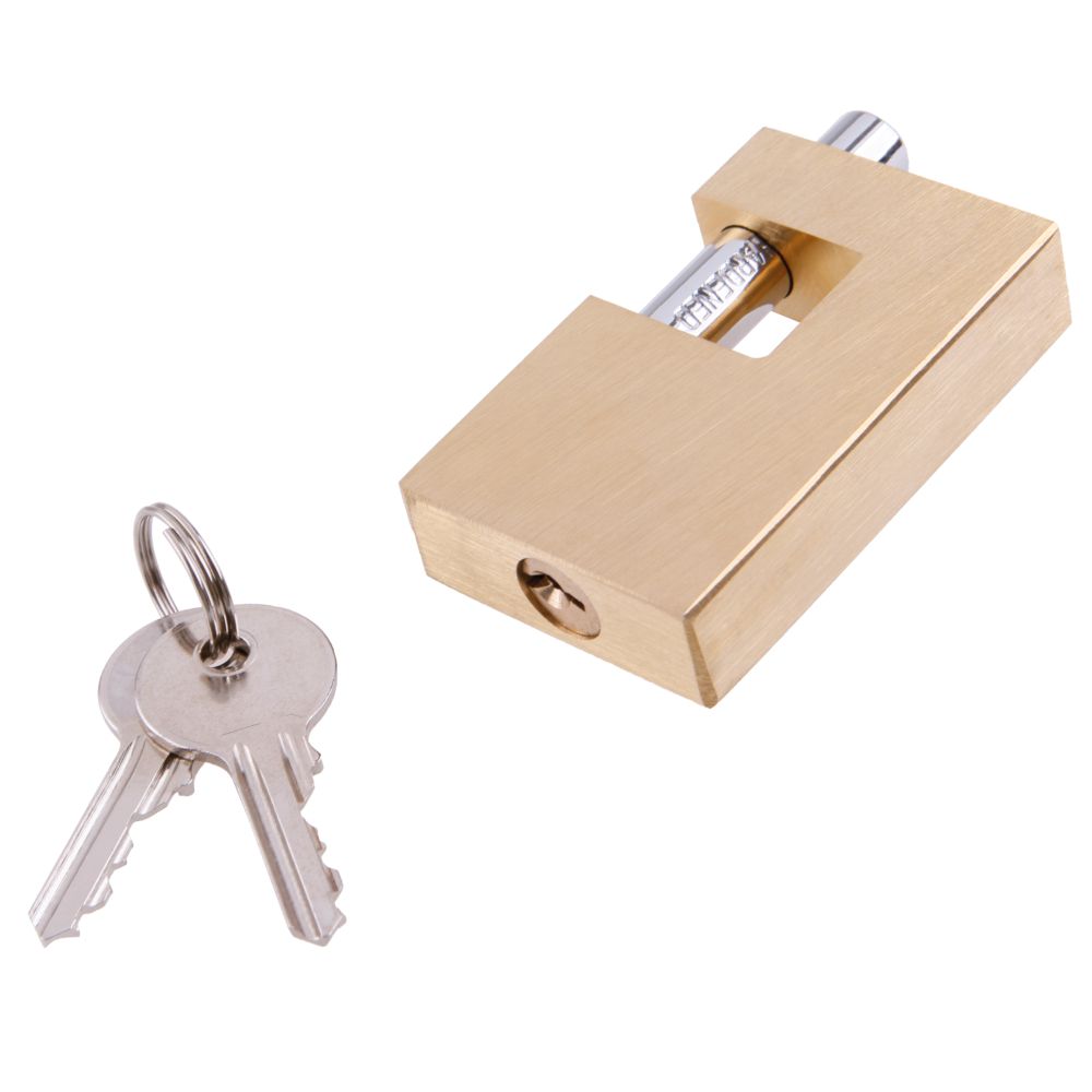 Zámek visací čepový mosazný 70mm, 2 klíče