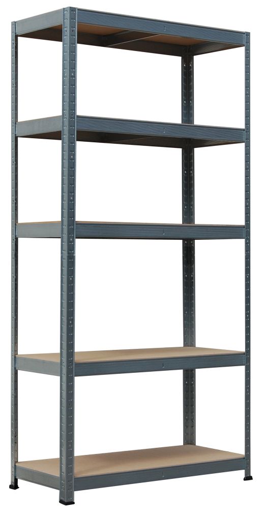 Regál kovový, MDF, 5 polic, 180x 90x60cm, max. 300kg/police