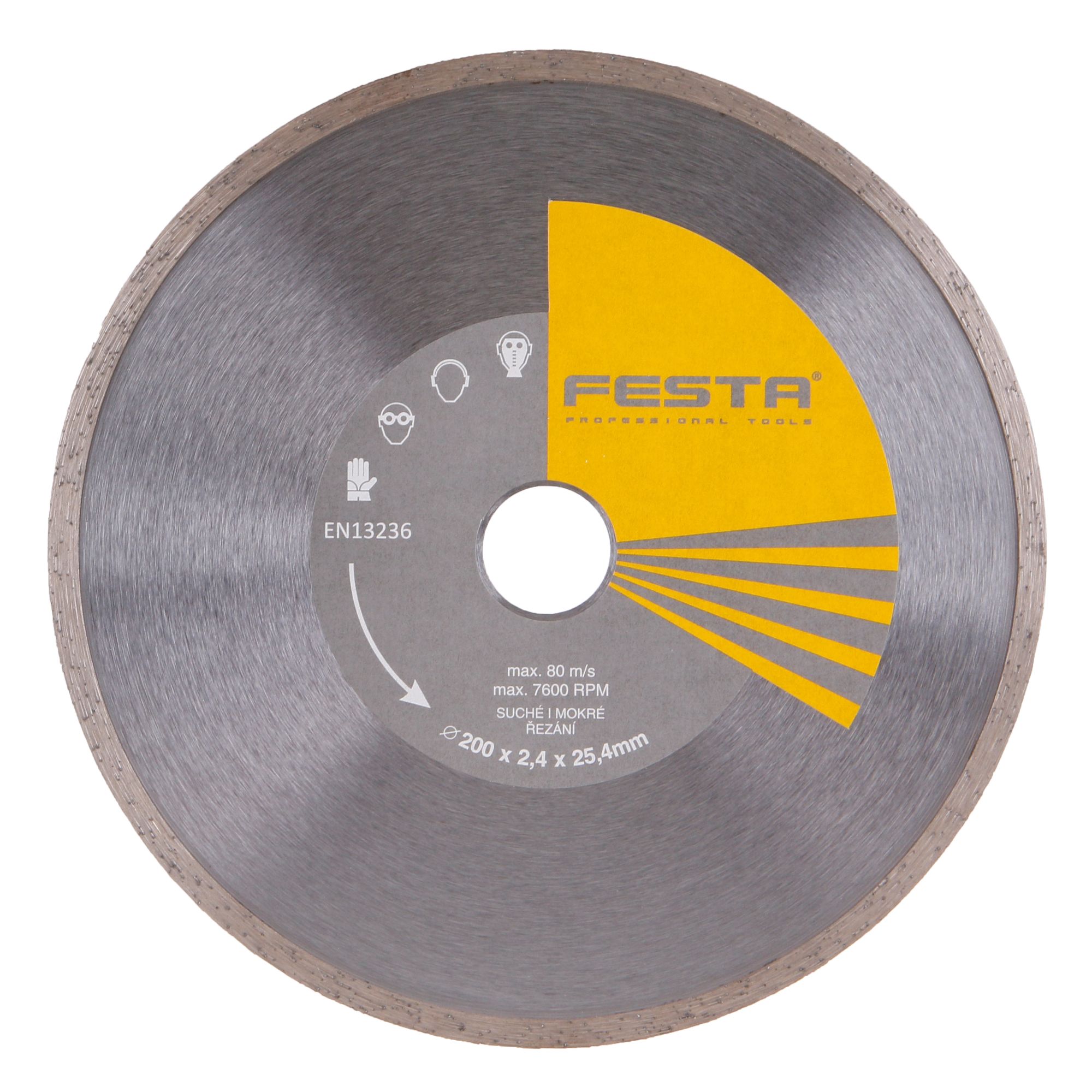 Kotouč diamantový, plný, 200mm, 25,4mm, FESTA