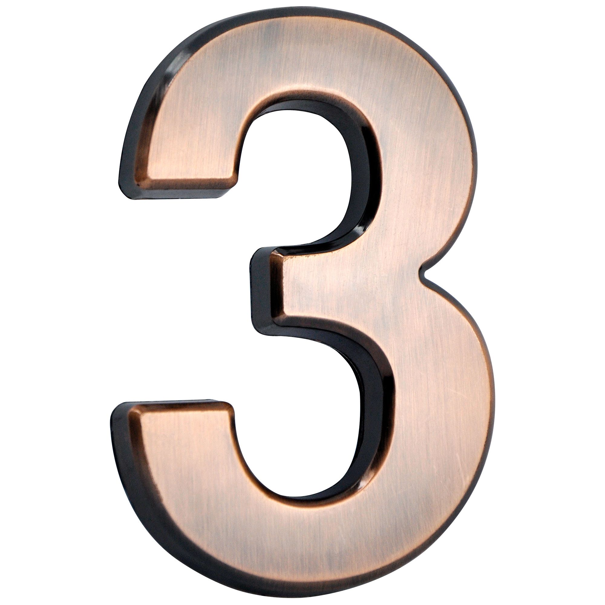 Číslo domovní, ´3´, 10cm, bronzové, s lepící páskou, ABS, MagicHome