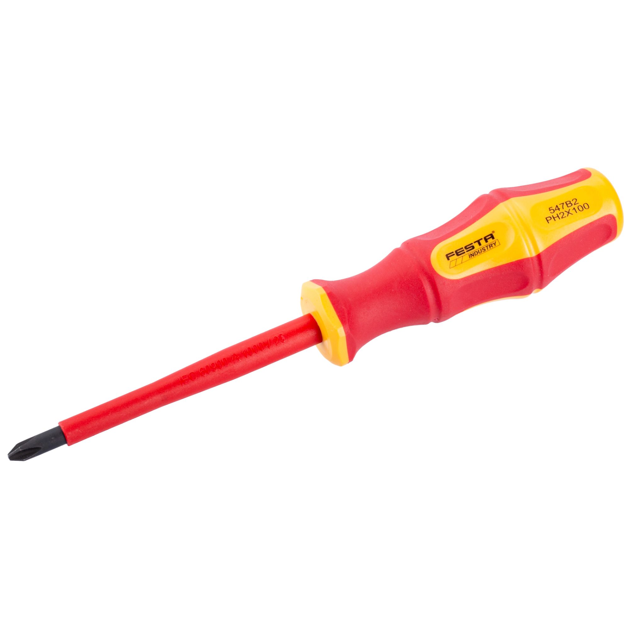 Šroubovák elektro křížový, PH2×100mm, CrV, VDE 1000V, FESTA INDUSTRY
