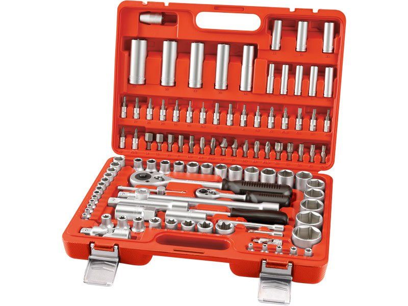 Gola sada 1/2" + 1/4", 108 dílů, plastový kufr, EXTOL PREMIUM