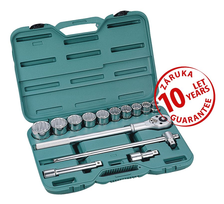 Gola sada 3/4", 14 dílů, plastový kufr, FESTA by HONITON