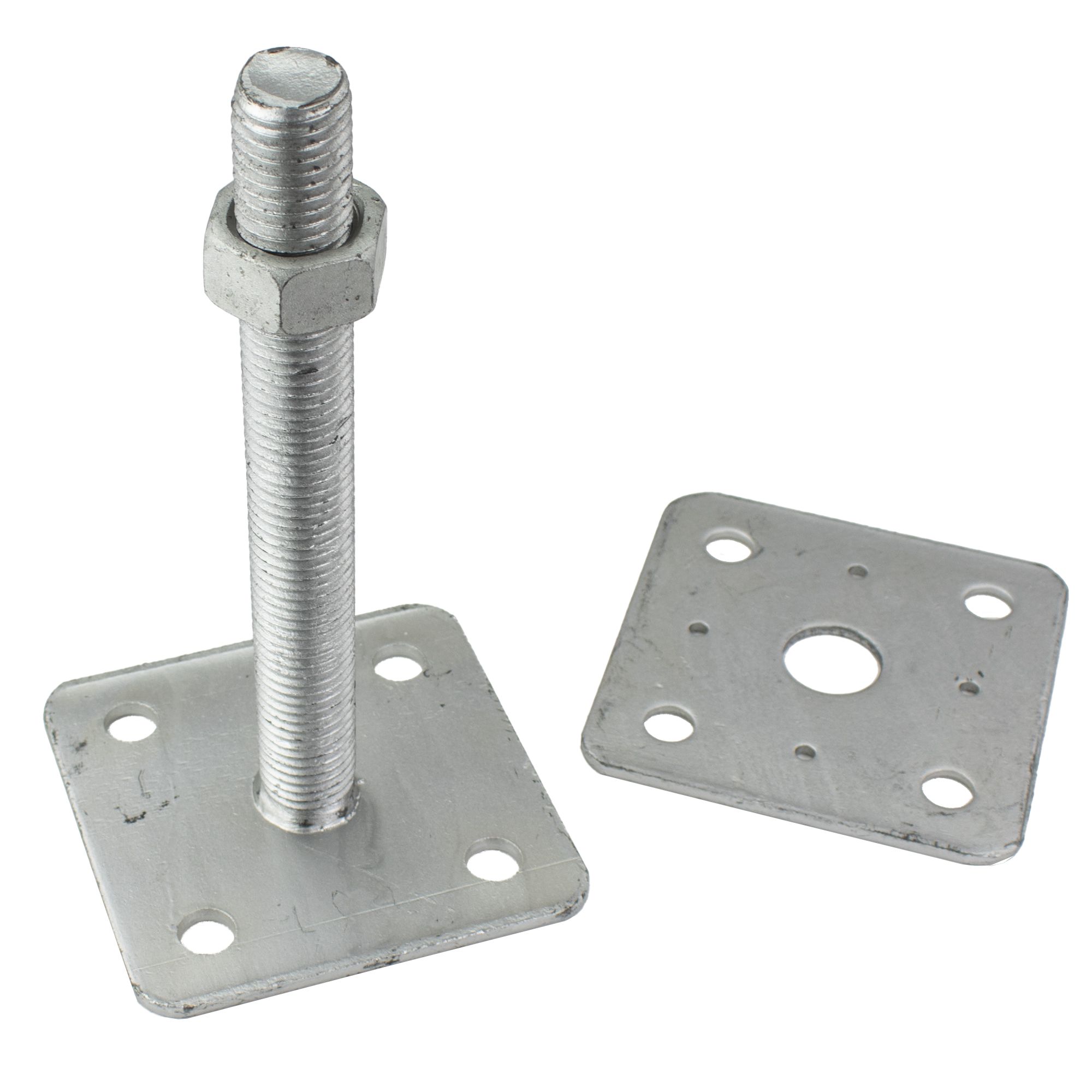 Patka sloupku stavitelná, M24 x 250mm, volná horní deska, ZN